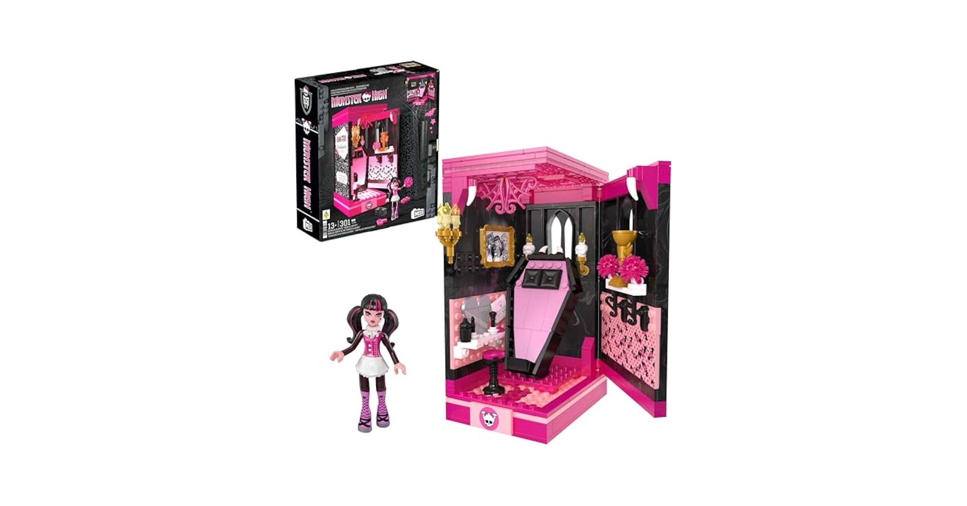 MATTEL - モンスターハイ ドラキュローラ クラウディーン ブロック 2箱 メガ マテル MEGA Monster High Draculaura's Boo-k Crypt Building Toy Kit